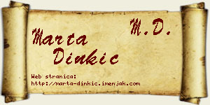 Marta Dinkić vizit kartica